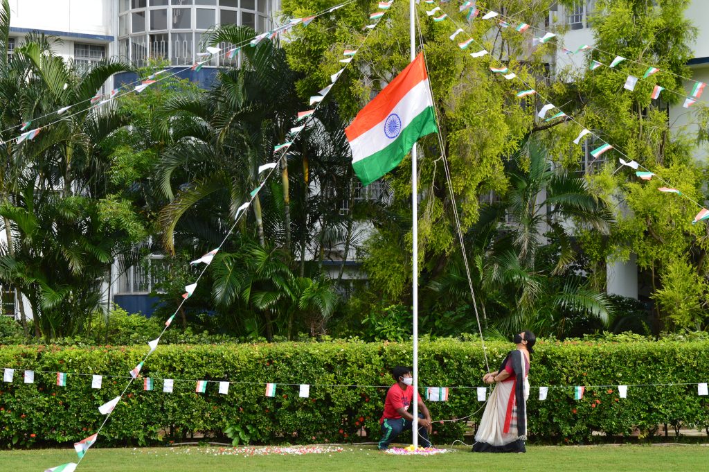 Aug 15 Flag Hoisting School Garden High School