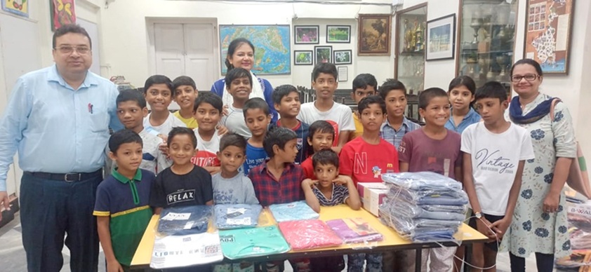 Distribution of clothes at Future Hope School 1 